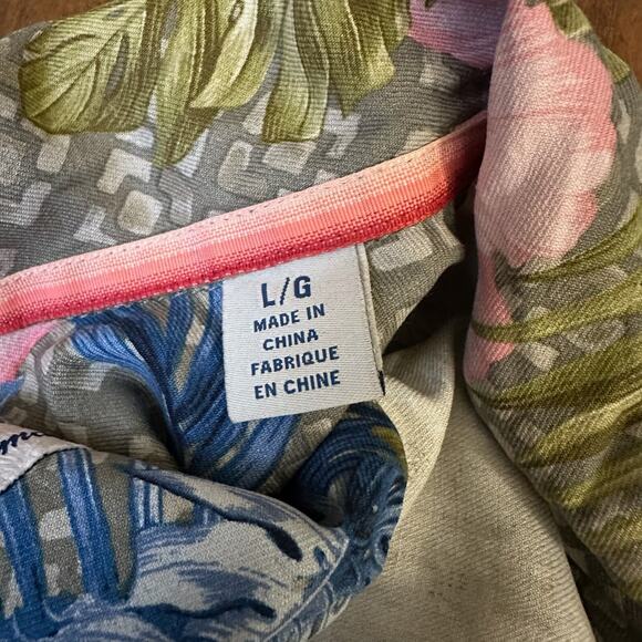 TOMMY BAHAMA Camp Shirt Multicolor Floral Silk SS Hawaiian Tropical - Picture 6 of 8